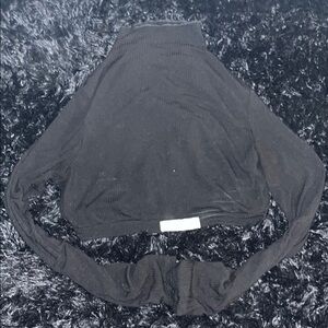 Black Turtleneck CropTop Sweater